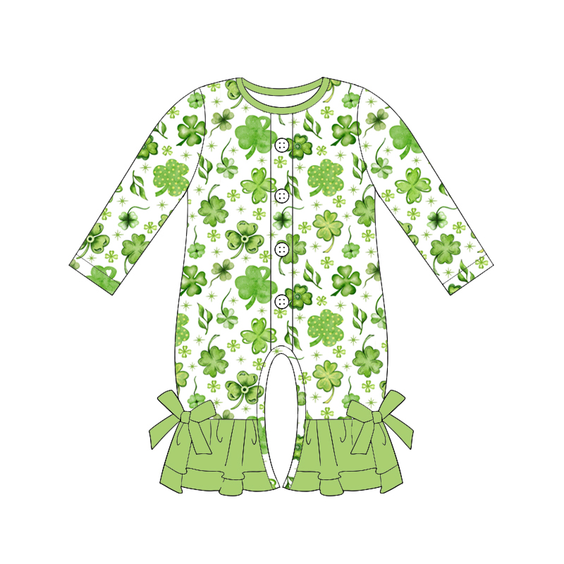Baby Clothing Boutique - Girls Long Sleeve Jumpsuit with Lace