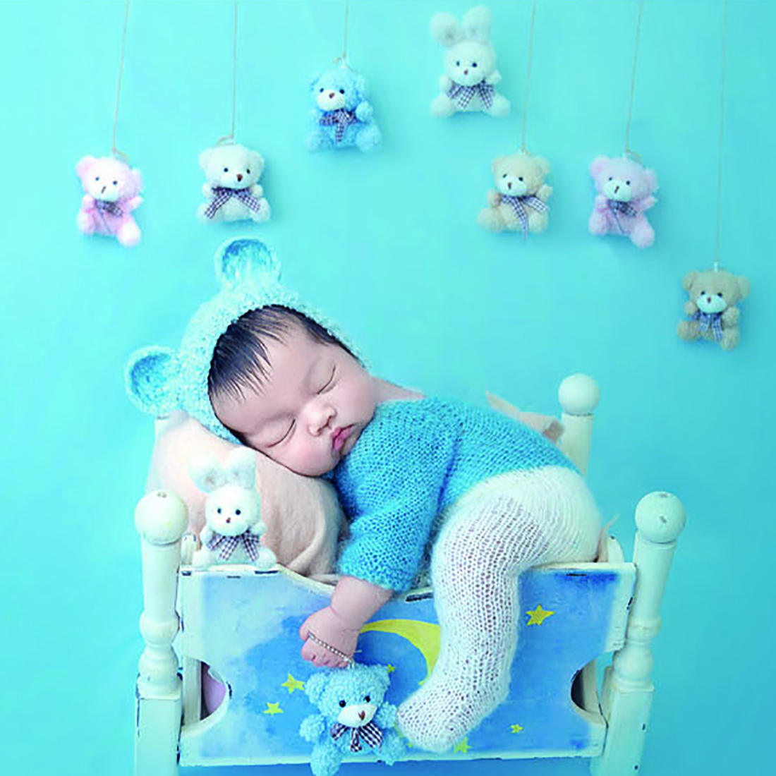 Baby Clothing Crochet - Vintage Knit Fluffy Teddy Bear Romper