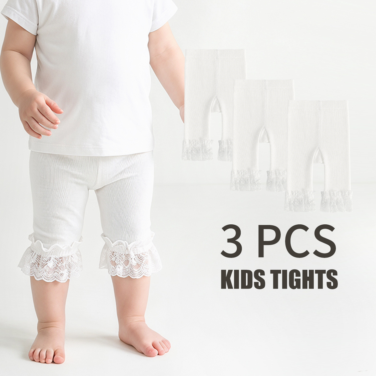 3 PCS White kids tights Toddle - огляд і ціна Toddler Legging Set
